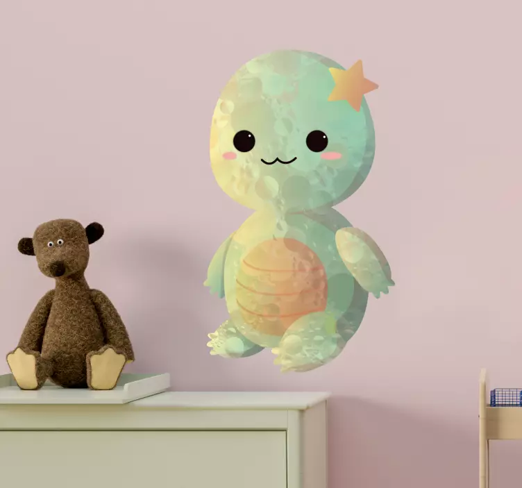 Nálepka s detskou korytnačkou na kreslenie rýb - Tenstickers