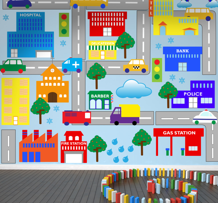 Detské obtisky mestských ciest - Tenstickers