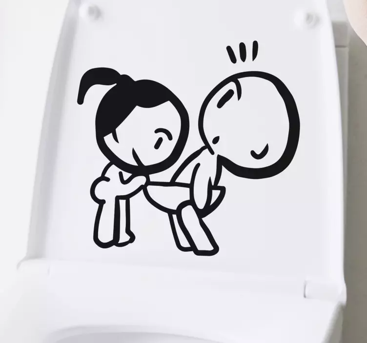 nalepky na stenu zvierata dievča pokukujúci chlapec - Tenstickers