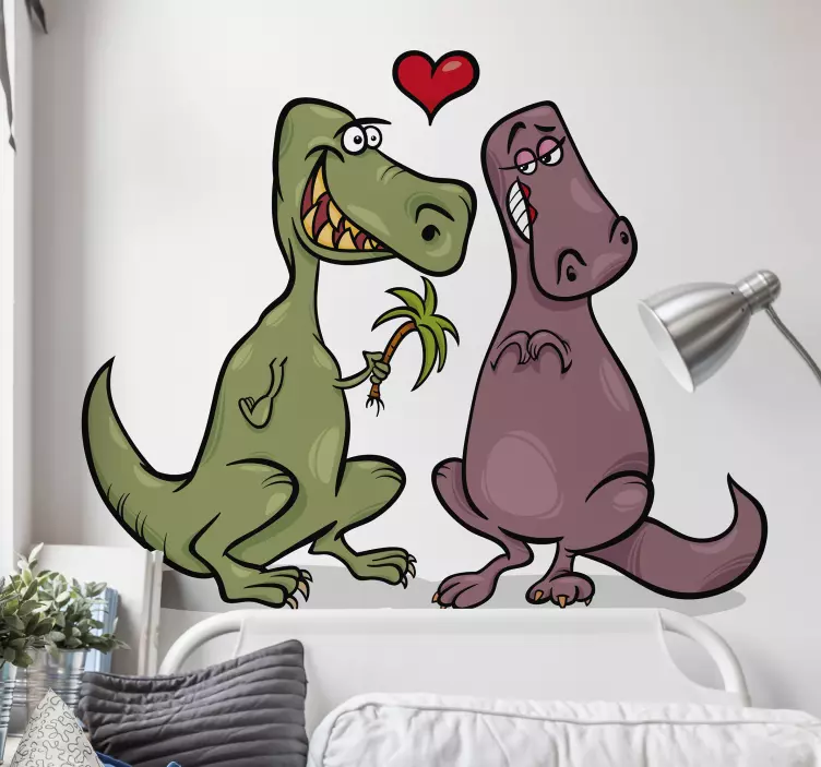Nálepka s dinosaurami v láske - Tenstickers