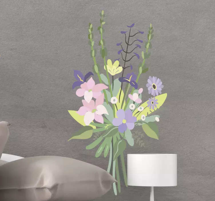 Poľné kvety kytica samolepka na stenu - Tenstickers