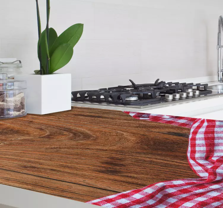 Nálepka s nábytkom z dreveného obrusu - Tenstickers