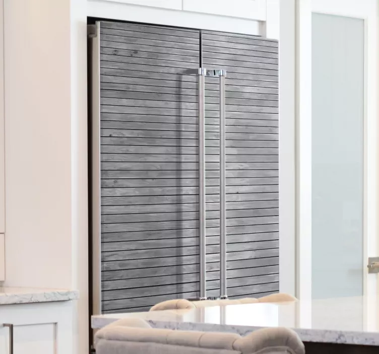 Drevená sivá nálepka na chladničku - Tenstickers