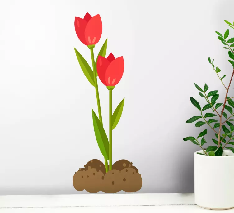 Dve ruže v samolepke na dvere - Tenstickers