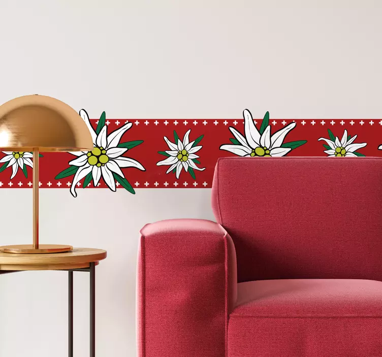 Edelweiss lúka múr okraj obtlačky - Tenstickers