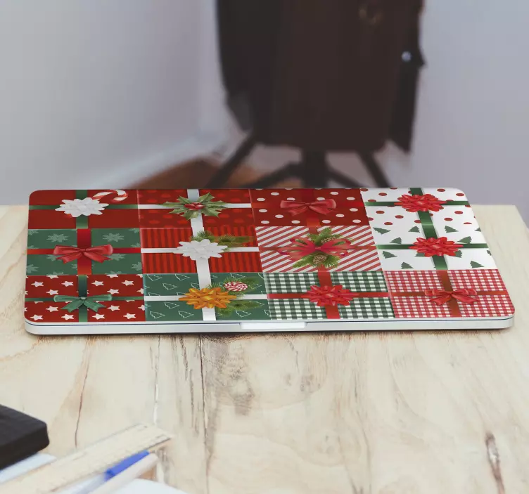 Nálepka s elegantnou darčekovou krabičkou pre laptop - Tenstickers