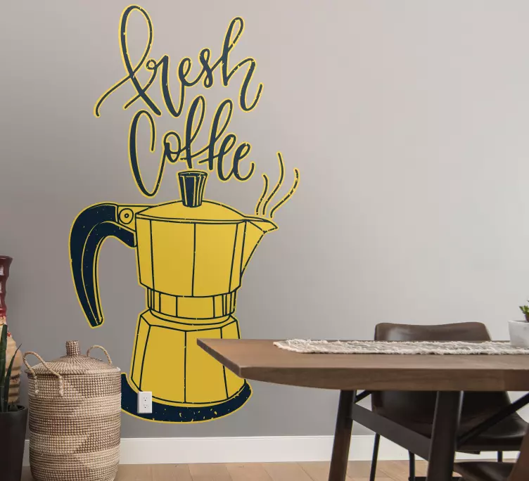 Elegantná moka s textom na kávu do kuchyne - Tenstickers
