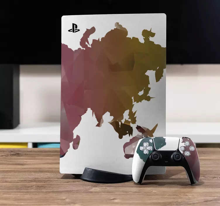 Farebná nálepka s mapou sveta ps5 - Tenstickers
