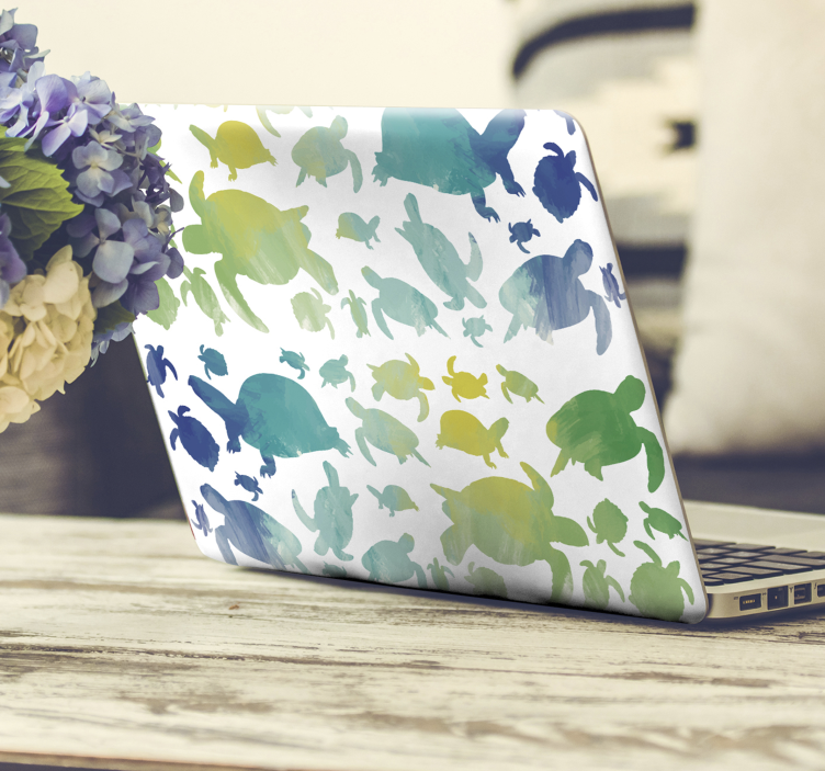 Nálepka s farebnou korytnačkou pre laptop - Tenstickers