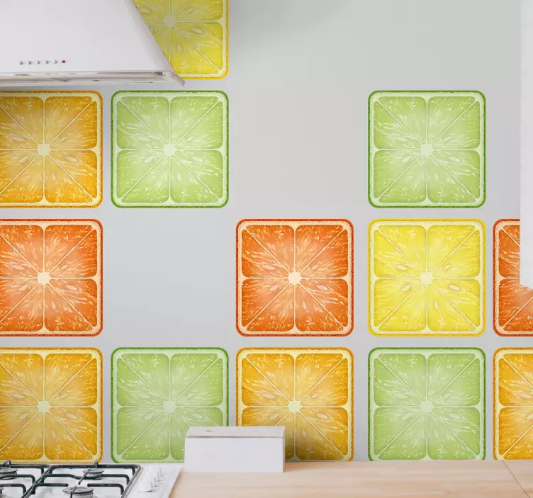 Farebná vinylová samolepka z citrusových dlaždíc - Tenstickers