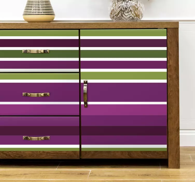 Fialový a zelený vodorovný obtlačok na nábytok - Tenstickers