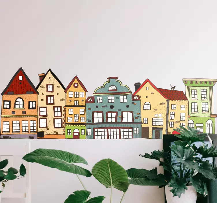 Flámske domy country obtisky - Tenstickers