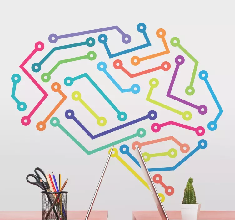 Geometrická nálepka farebná neurálna spojitosť - Tenstickers