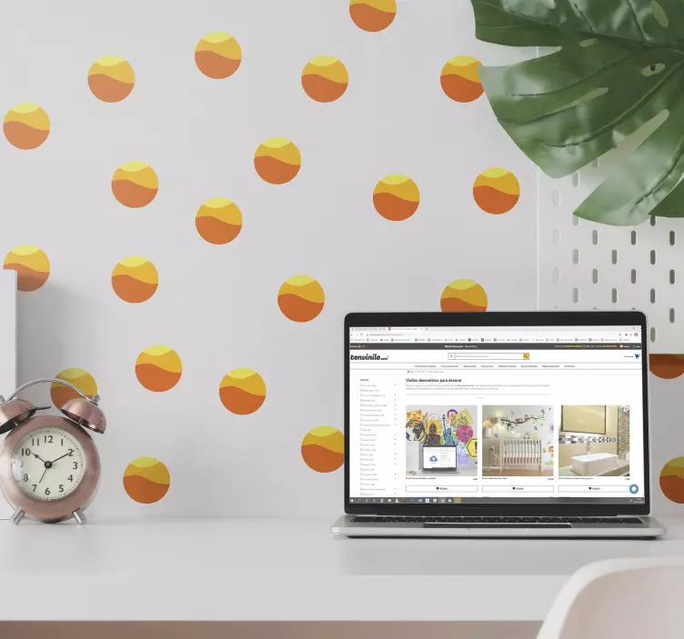 Geometrická samolepka na stenu zo 70. Rokov - Tenstickers