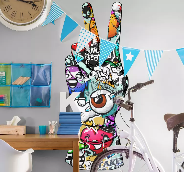 Grafická ručná farebná mestská nálepka - Tenstickers