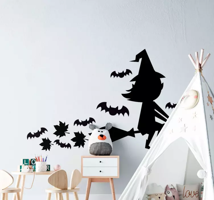 Halloween čarodejnica silueta halloween nálepka - Tenstickers