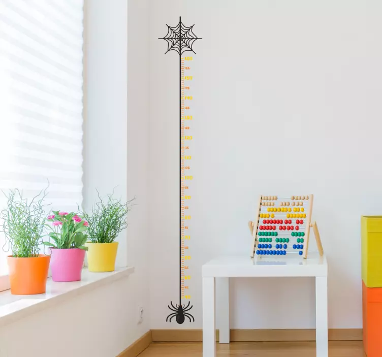 Samolepka na halloween pavúk pre deti s výškovým grafom - Tenstickers
