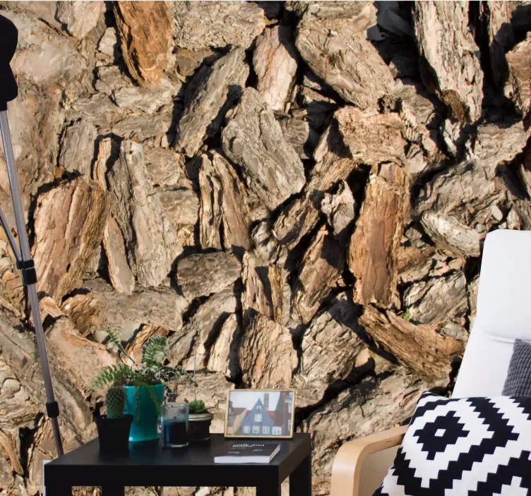 Hnedá rustikálna stromová kôra s vinylovou potlačou - Tenstickers