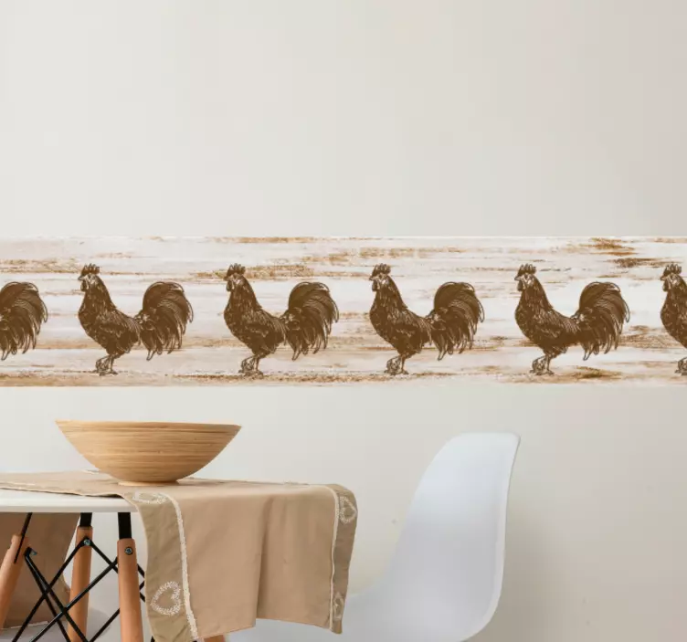 Hranica na stenu šik kohút vzor - Tenstickers