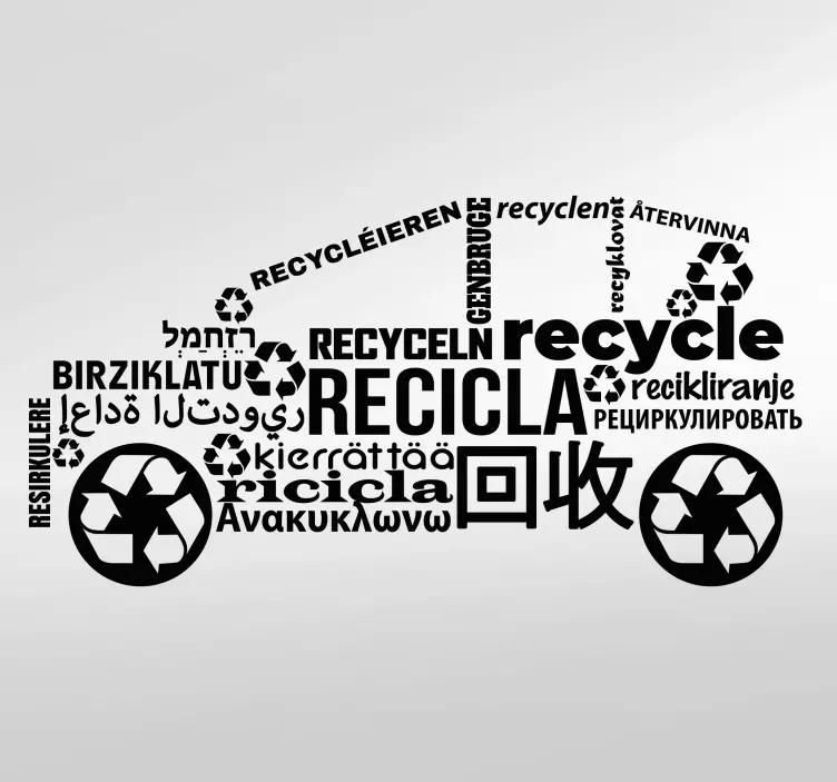 Ilustračná vinylová značka z recyklovaného automobilu - Tenstickers