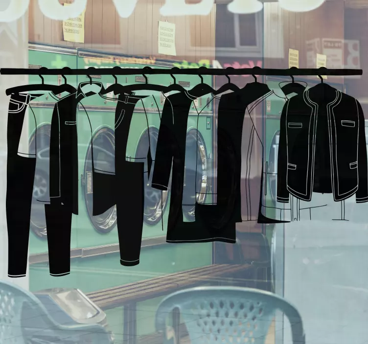 Samolepka na zavesenie výkladu do obchodu s jednobarevným oblečen - Tenstickers