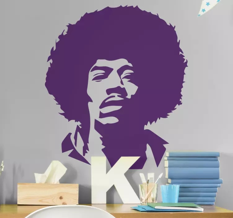 Jimi hendrix silueta vintage samolepky - Tenstickers