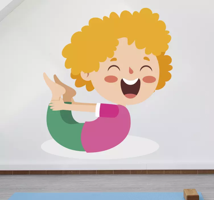 Jóga poloha pre deti samolepka na stenu - Tenstickers