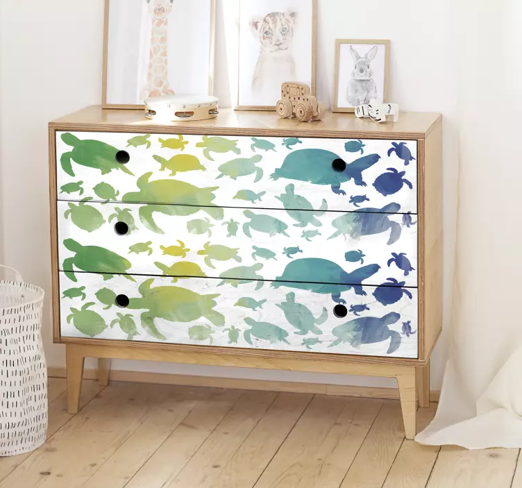 Nálepka s korytnačkami na nábytok - Tenstickers