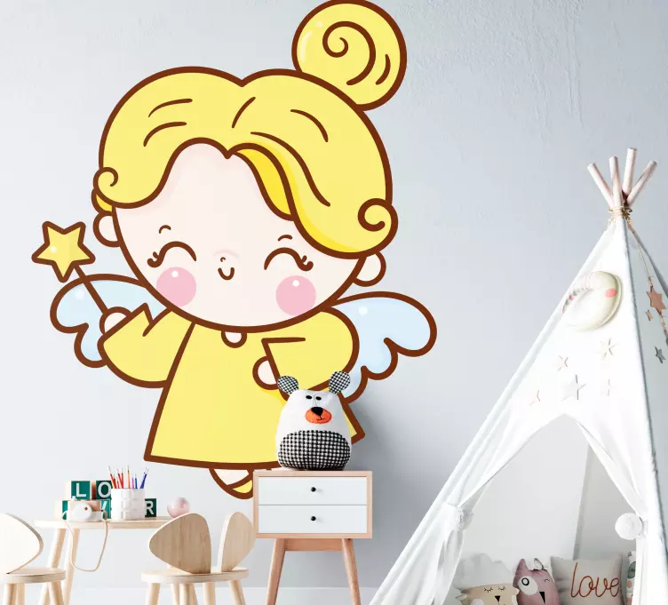 Krásna víla so štítkom žltých šiat - Tenstickers