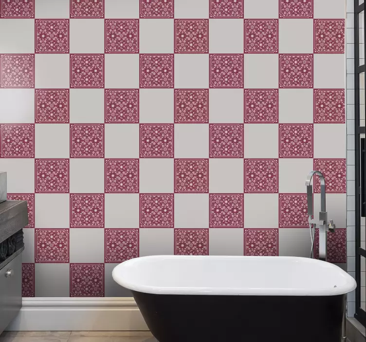 Krásne paisley kvety dlaždice obtisky - Tenstickers