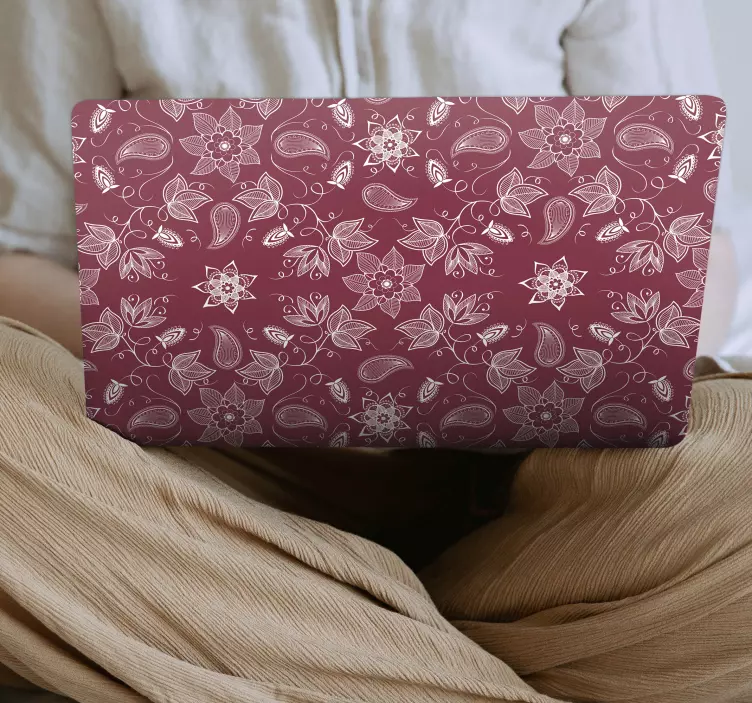 Nálepka s krásnym kvetom z kvetov paisley - Tenstickers