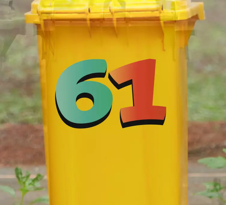 Kreslené čísla v farebnej nálepke kontajnera - Tenstickers