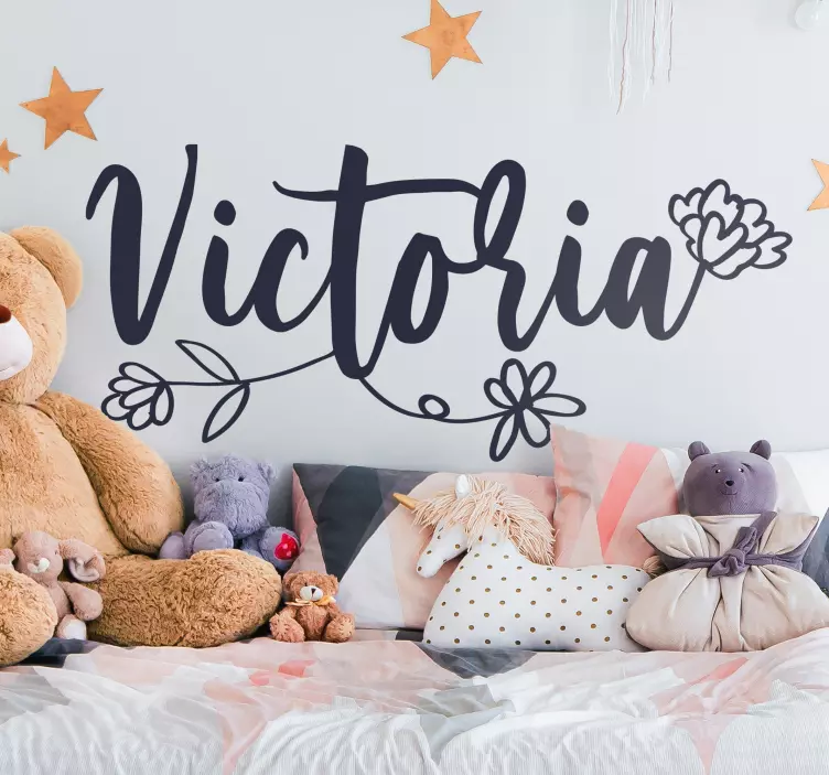 Nálepka pre deti prispôsobiteľné kvetinové čelo postele - Tenstickers