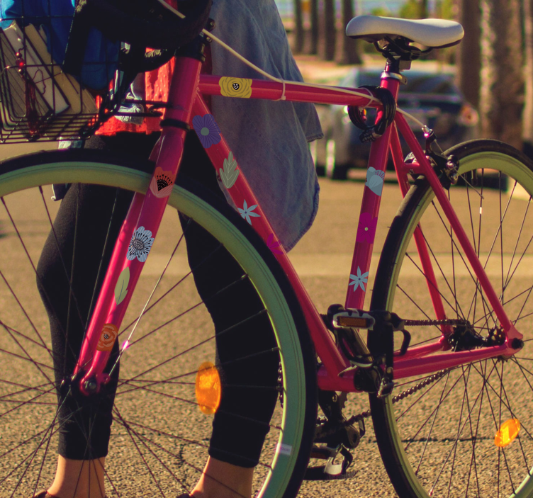 Kvetinová sada nálepka na bicykel - Tenstickers