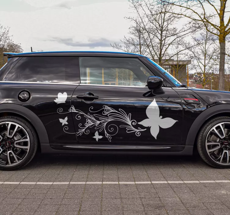 Nálepka s kvetinami a motýľmi - Tenstickers