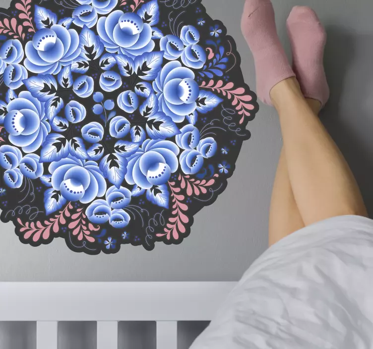 Samolepka kvetov ľudový dom - Tenstickers