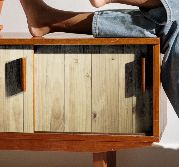 Nálepka na nábytok lahký drevený vzor - Tenstickers