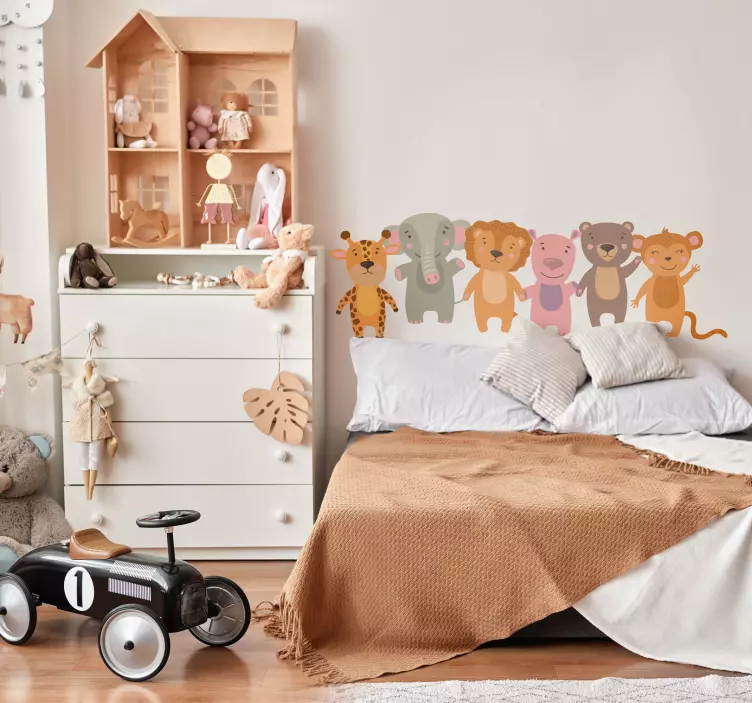 nalepky na stenu lesne zvieratka cabecero dibujos animales - Tenstickers