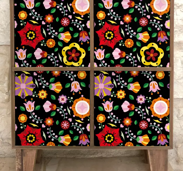 Poľský folklórny vzor nálepky na nábytok - Tenstickers