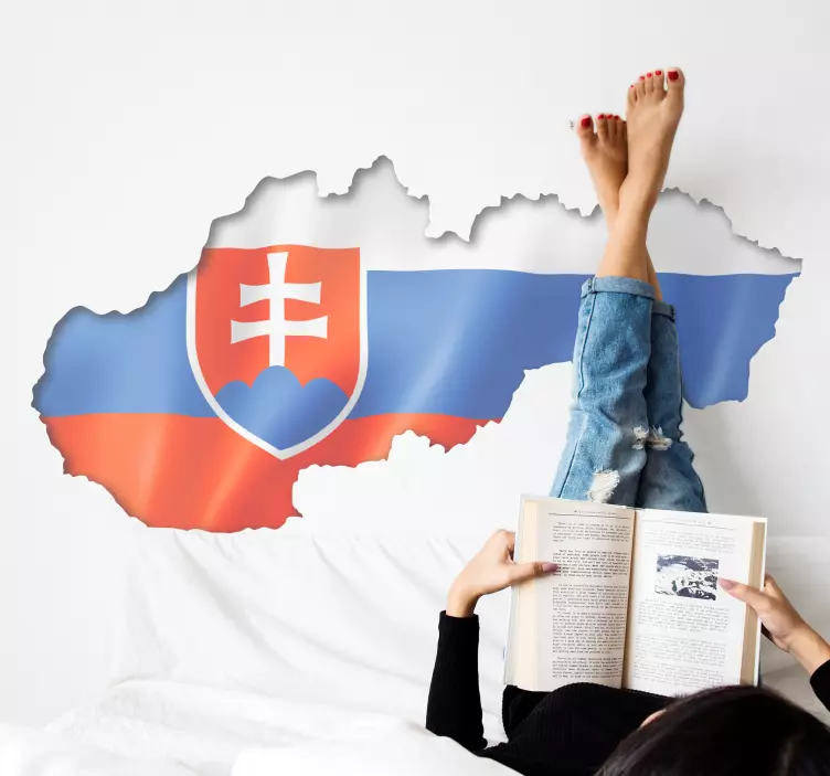Mapa s nálepkou slovenskej vlajky - Tenstickers