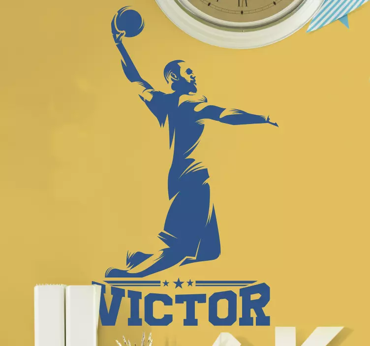 Mate basketbalový hráč s menovkou na stenu - Tenstickers