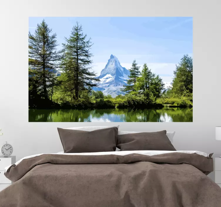 Matterhorn horský sneh prírodná samolepka na stenu - Tenstickers