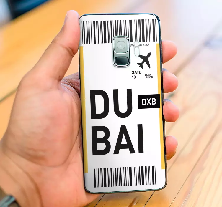 nalepka na Samsung cestovný lístok do dubaja - Tenstickers
