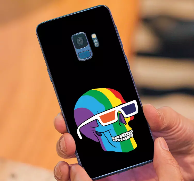 nalepka na Samsung odtiene dúhovej lebky - Tenstickers