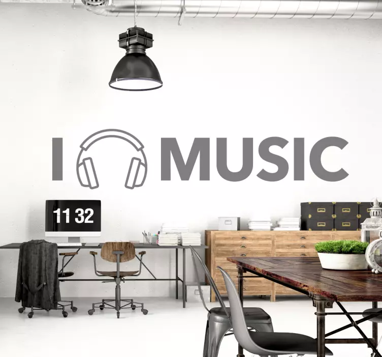 Milujem hudobnú nálepku na stenu - Tenstickers