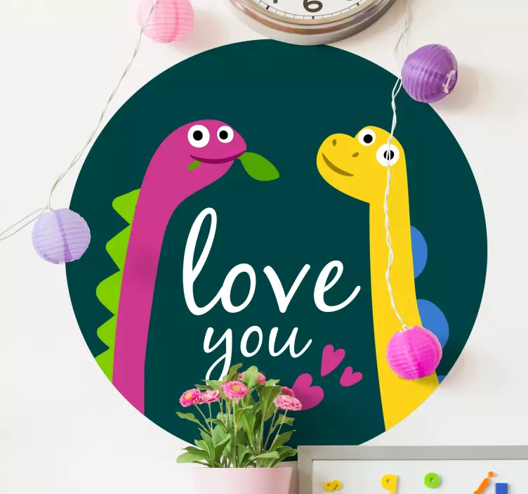Milujem ťa dinosaura nálepka na stenu dinosaura - Tenstickers
