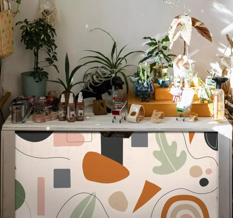 Minimalistická nálepka na nábytok vo svetlých farbách - Tenstickers