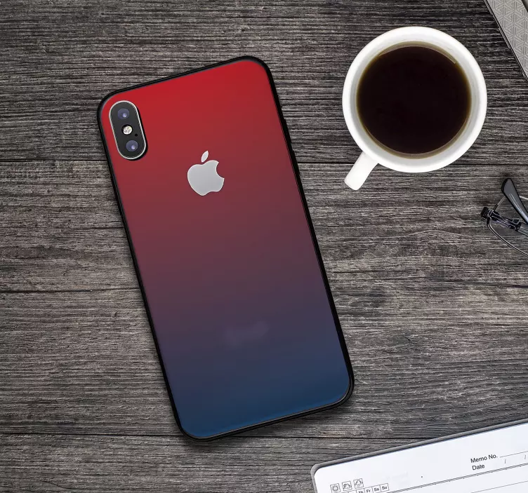 Modrá a červená prechodová farba iphone nálepka - Tenstickers