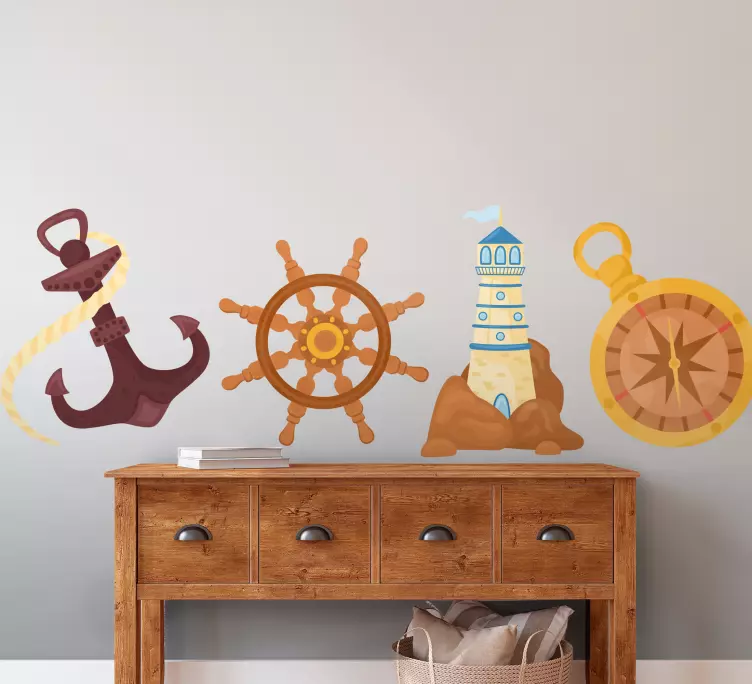 Morské symboly morská Nálepky na stenu - Tenstickers