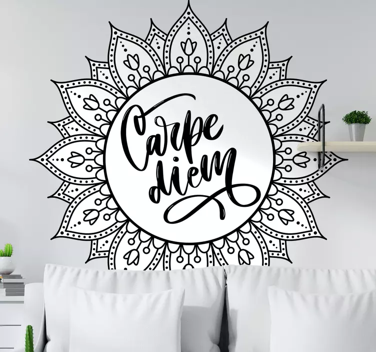 Nálepka s motívom pre stenu carpe diem boho - Tenstickers